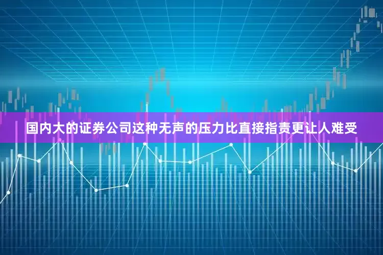 国内大的证券公司这种无声的压力比直接指责更让人难受
